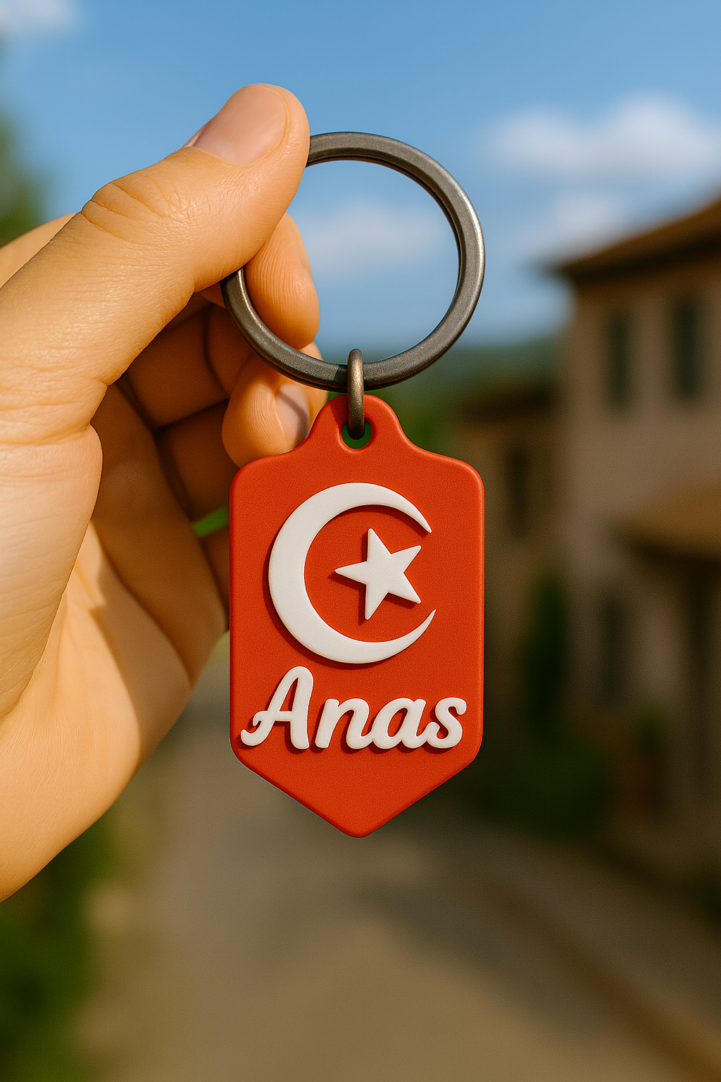 Porte-clé Tunisie – Impression 3D personnalisée (prénom au choix)