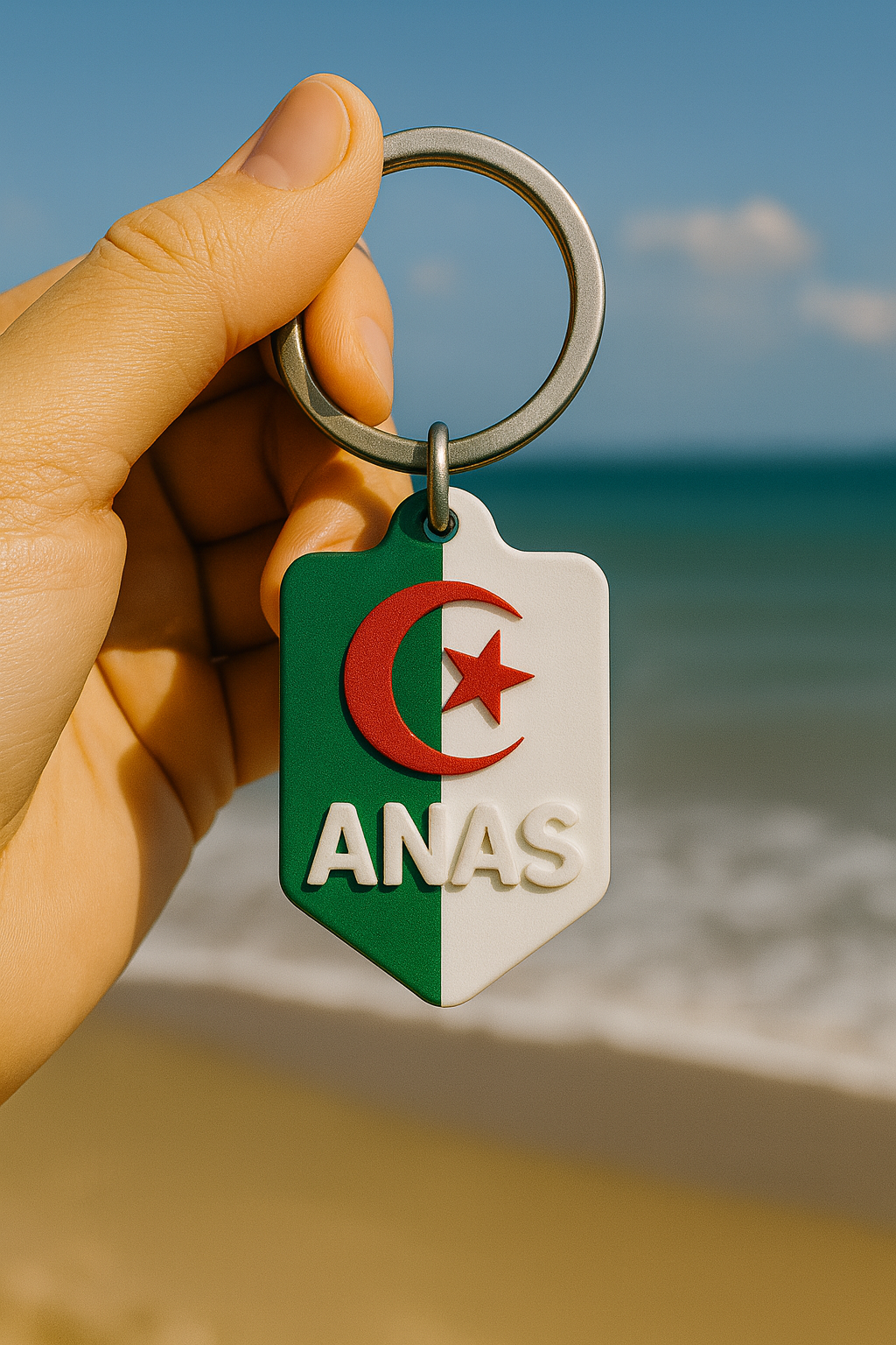 Porte-clé Algérie – Impression 3D personnalisée (prénom au choix)