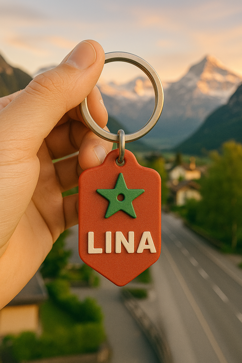 Porte-clé Maroc – Impression 3D personnalisée (prénom au choix)