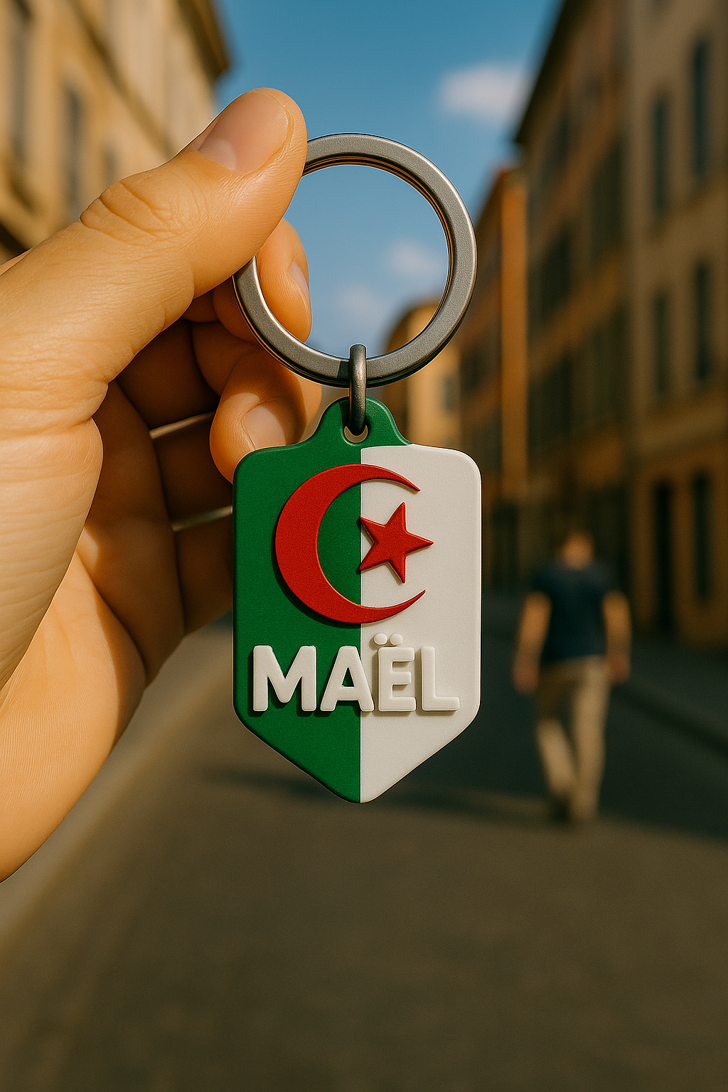 Porte-clé Algérie – Impression 3D personnalisée (prénom au choix)
