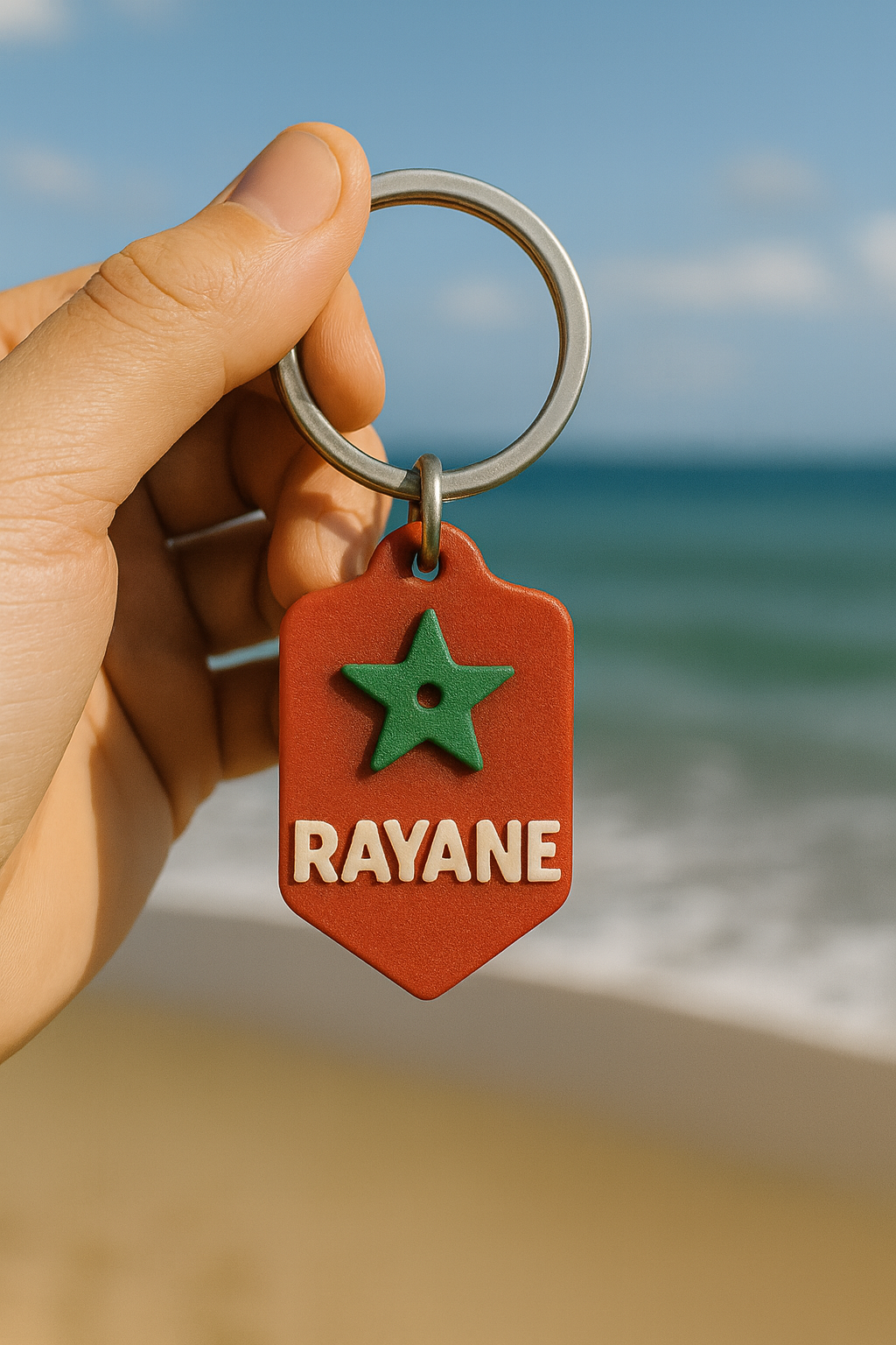 Porte-clé Maroc – Impression 3D personnalisée (prénom au choix)