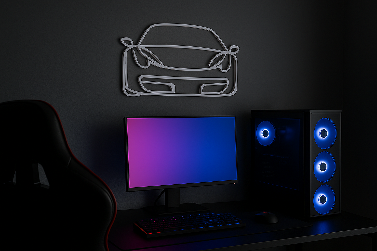 Silhouette mural - Ferrari 458