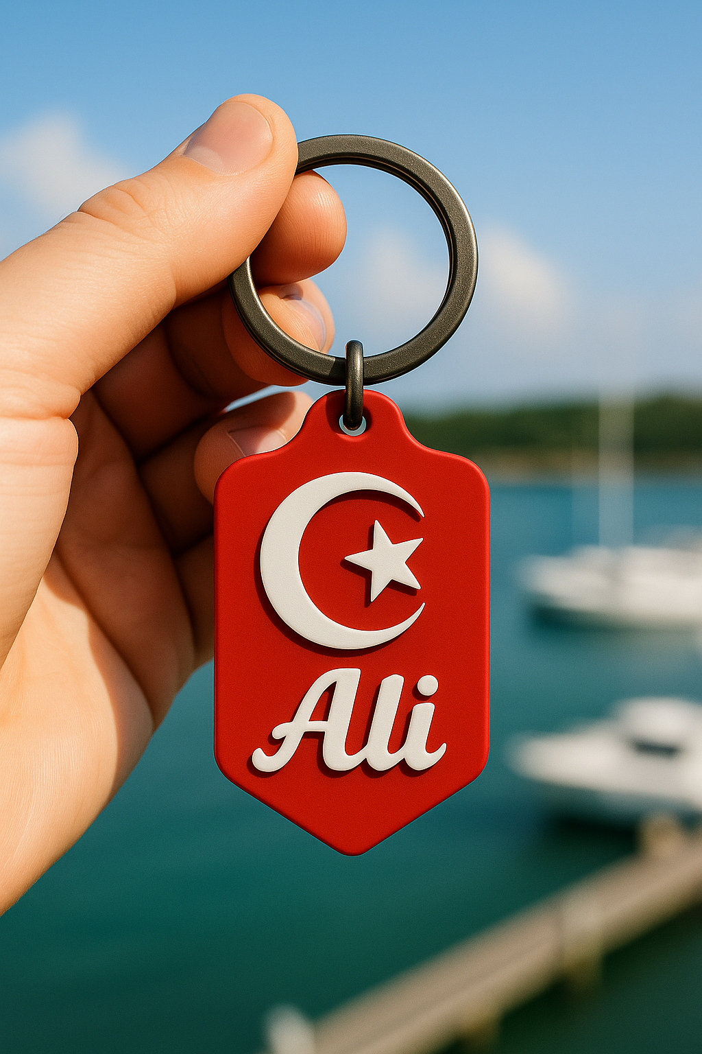 Porte-clé Tunisie – Impression 3D personnalisée (prénom au choix)