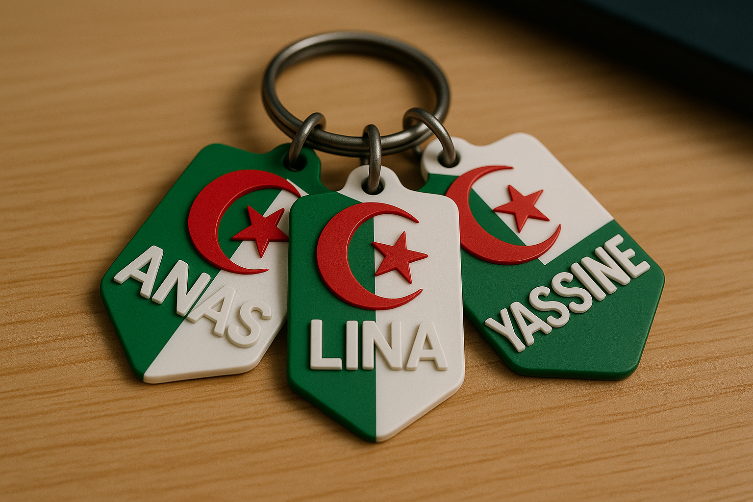 Porte-clé Algérie – Impression 3D personnalisée (prénom au choix)