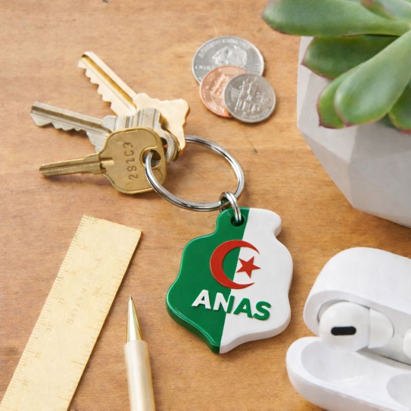 Porte-clé personnalisé – Pays au choix | Impression 3D avec prénom