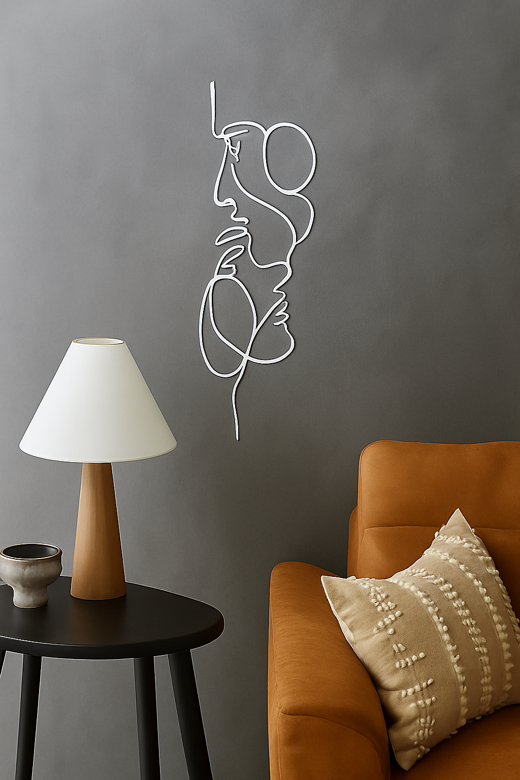 Décoration murale minimaliste – Visage moderne 3D