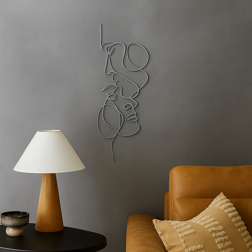 Décoration murale minimaliste – Visage moderne 3D