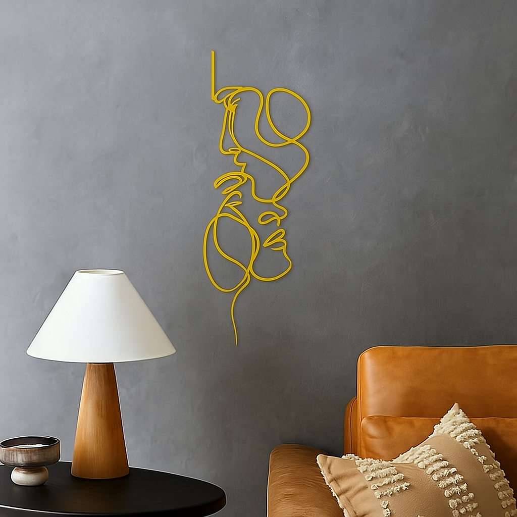Décoration murale minimaliste – Visage moderne 3D