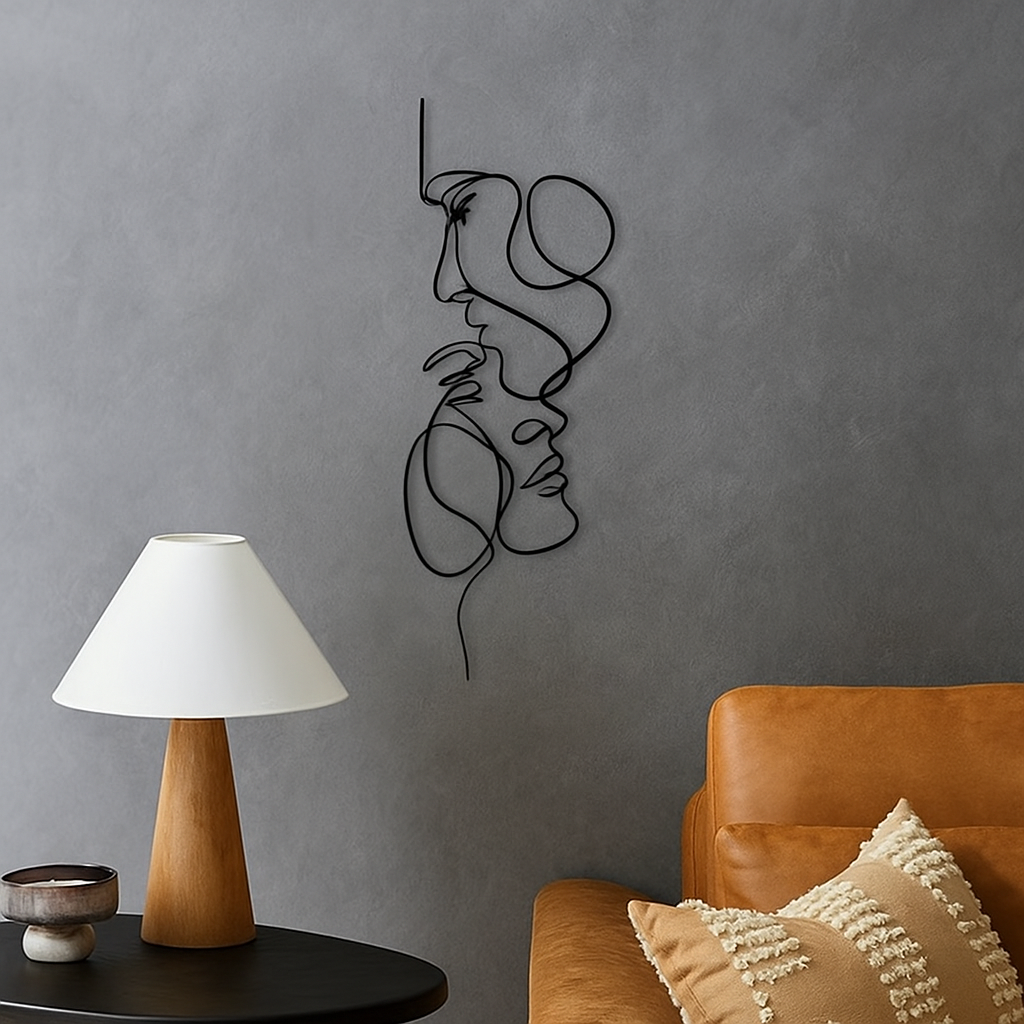 Décoration murale minimaliste – Visage moderne 3D