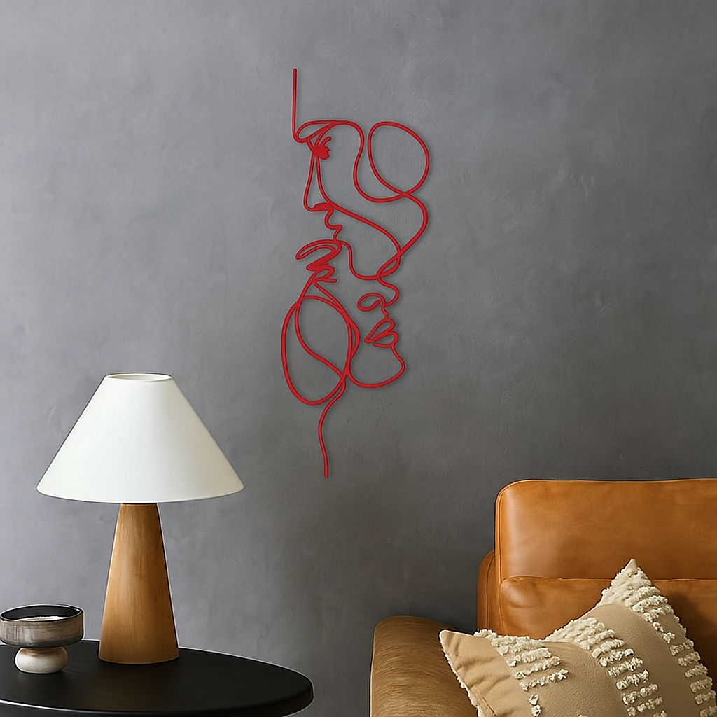 Décoration murale minimaliste – Visage moderne 3D
