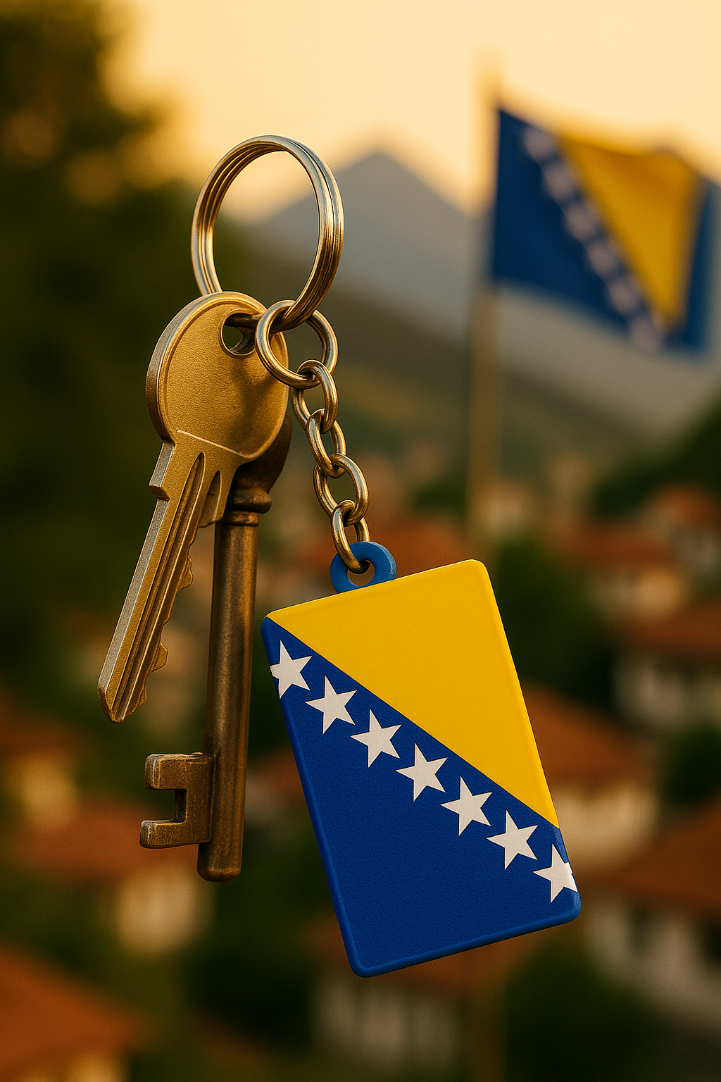 Porte-clé Bosnie-Herzégovine – Impression 3D drapeau bosnien 🇧🇦