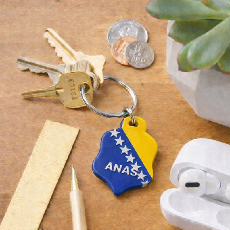 Porte-clé personnalisé – Pays au choix | Impression 3D avec prénom