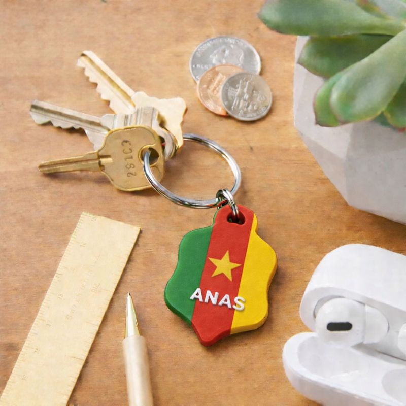 Porte-clé personnalisé – Pays au choix | Impression 3D avec prénom