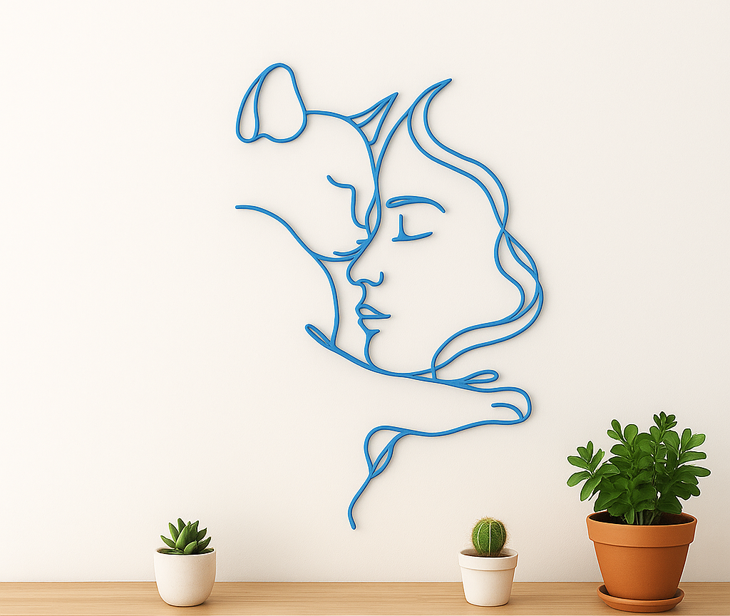 Silhouette murale – Femme et Chat
