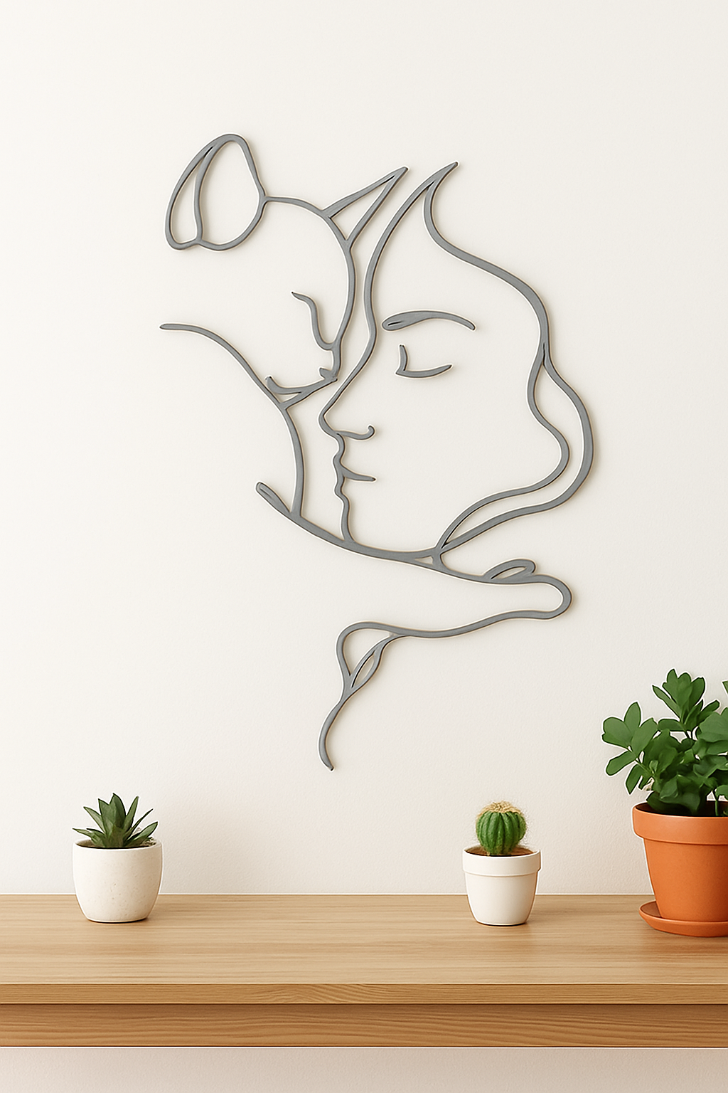 Silhouette murale – Femme et Chat