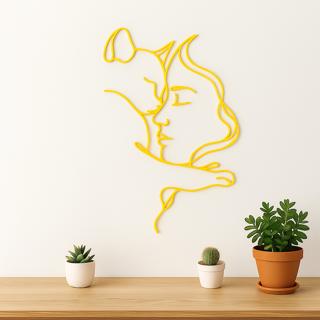 Silhouette murale – Femme et Chat