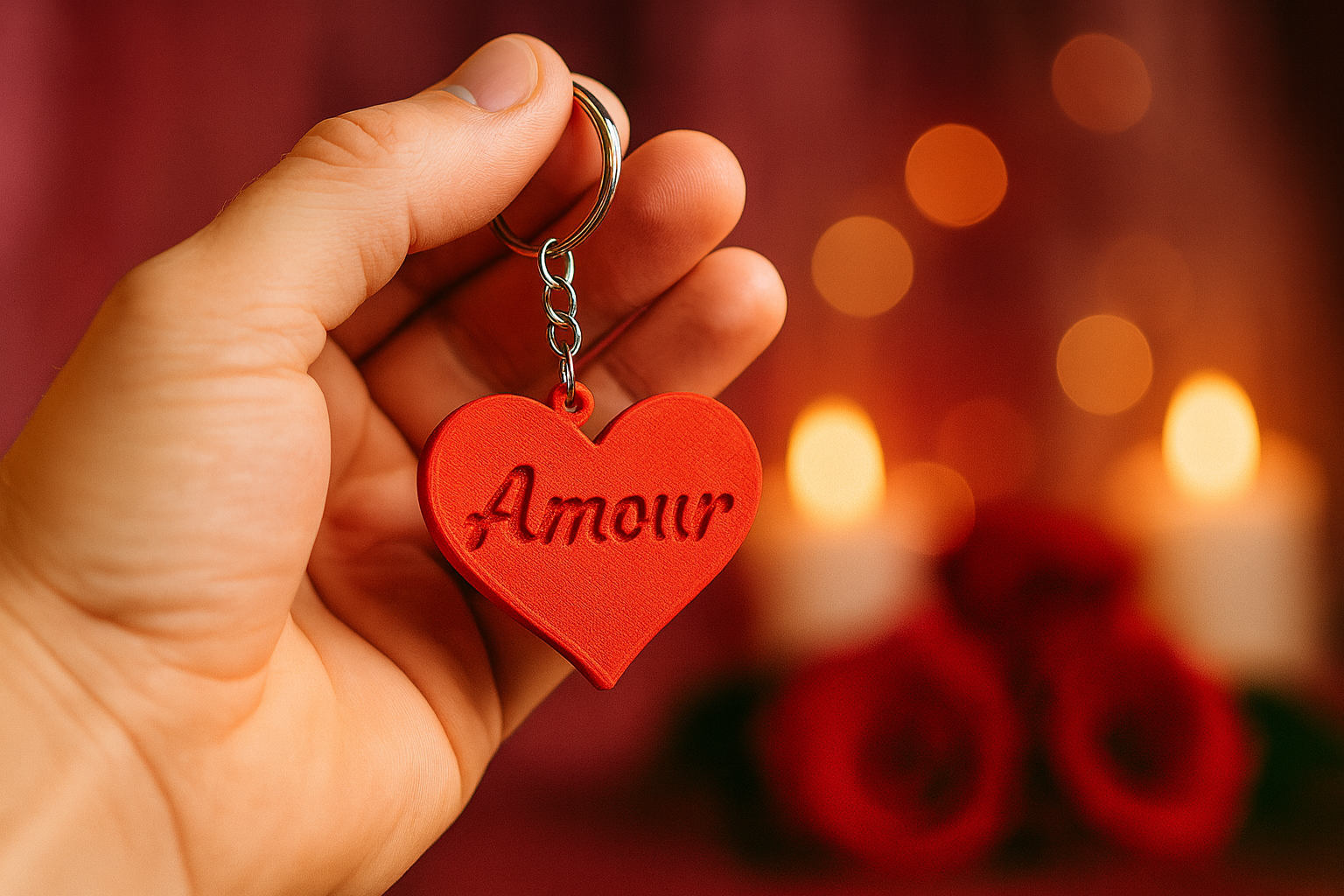 Porte-clé cœur personnalisé – Gravure de prénom ou mot au choix