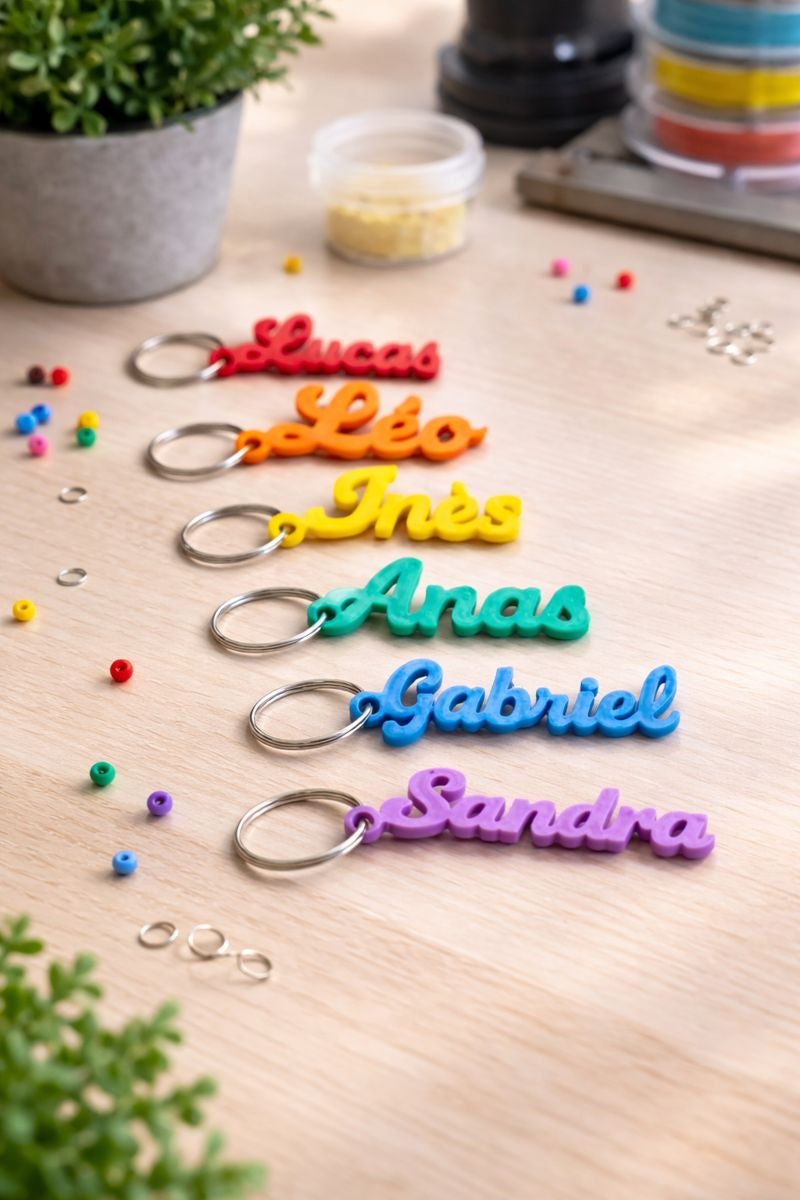 Porte-clé prénom personnalisé – Impression 3D – Cadeau unique