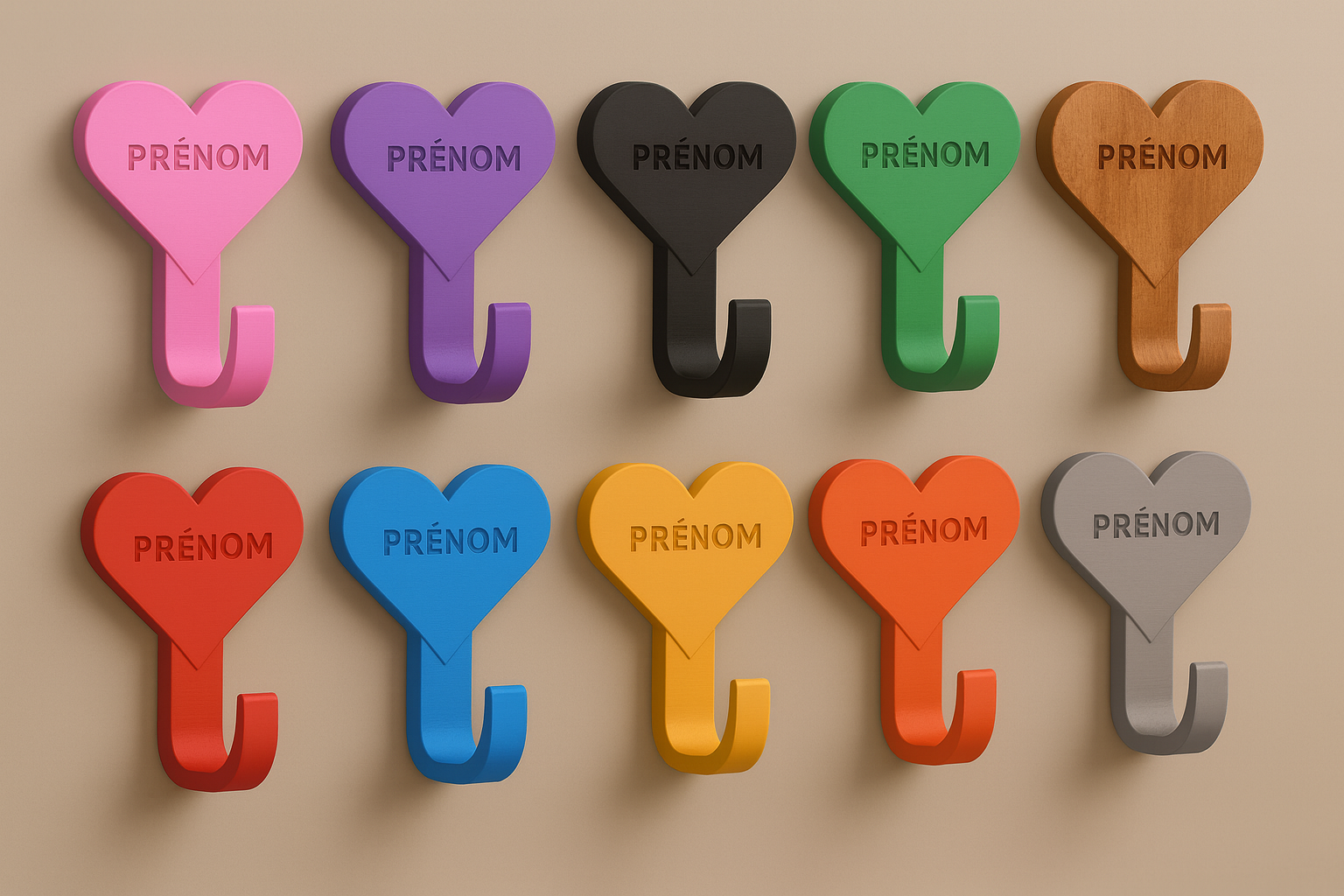 Porte-manteau cœur personnalisé – Décoration moderne en impression 3D