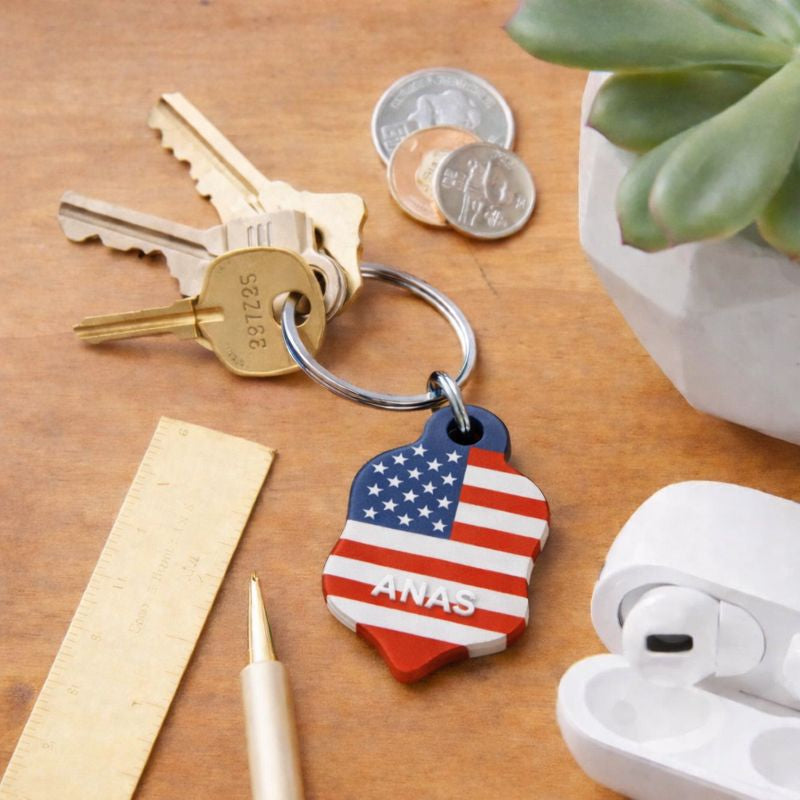 Porte-clé personnalisé – Pays au choix | Impression 3D avec prénom