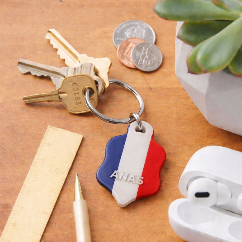 Porte-clé personnalisé – Pays au choix | Impression 3D avec prénom