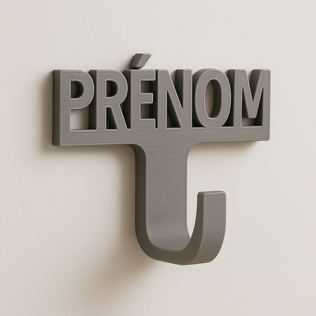 Porte-manteau personnalisé avec prénom – Design moderne et impression 3D