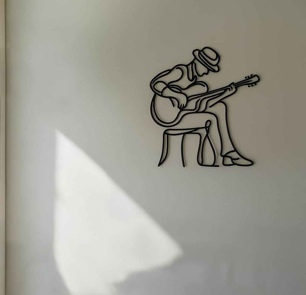 Décoration murale Musicien – Silhouette Guitare 3D