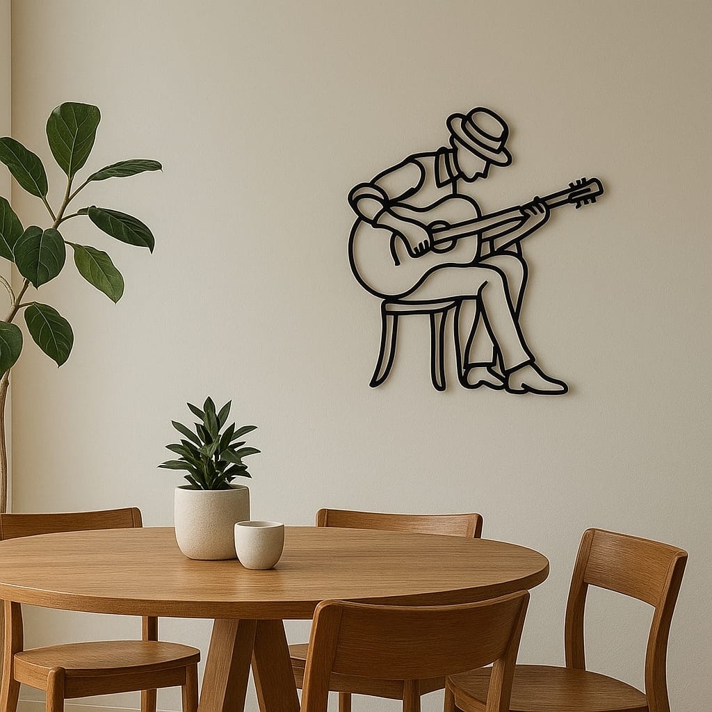 Décoration murale Musicien – Silhouette Guitare 3D