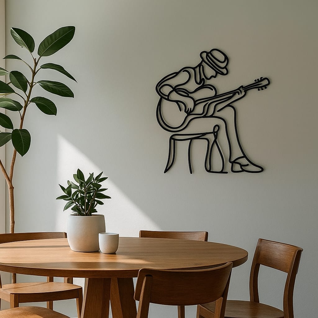Décoration murale Musicien – Silhouette Guitare 3D