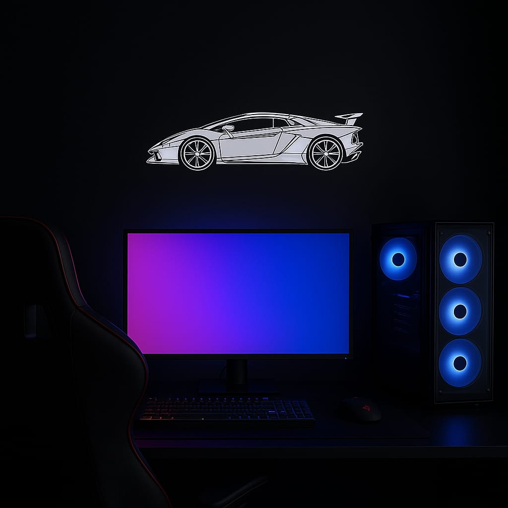 Silhouette mural - Lamborghini Aventador