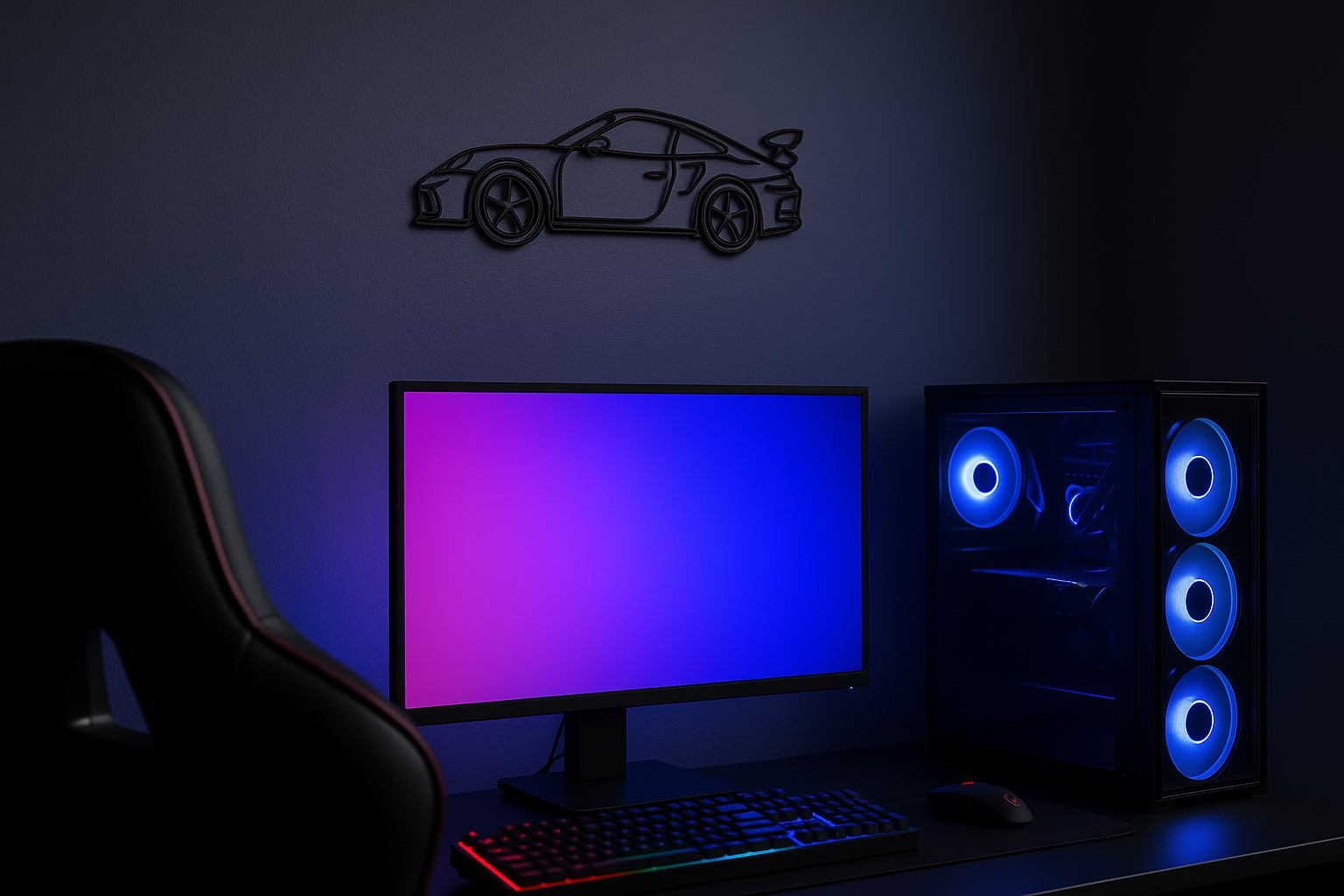 Silhouette mural - Porsche GT3