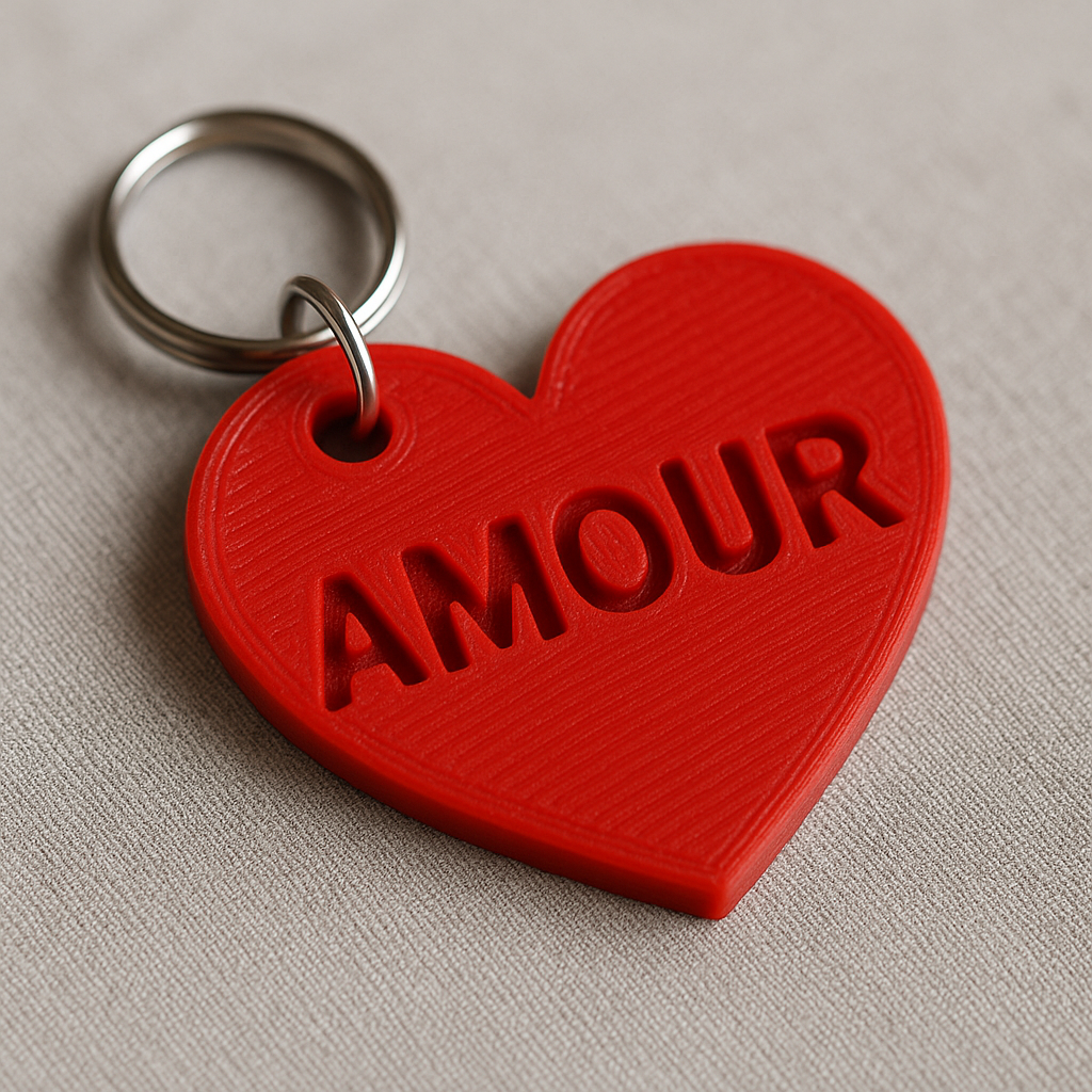 Porte-clé cœur personnalisé – Gravure de prénom ou mot au choix