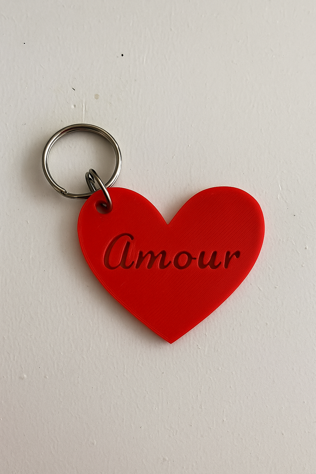 Porte-clé cœur personnalisé – Gravure de prénom ou mot au choix