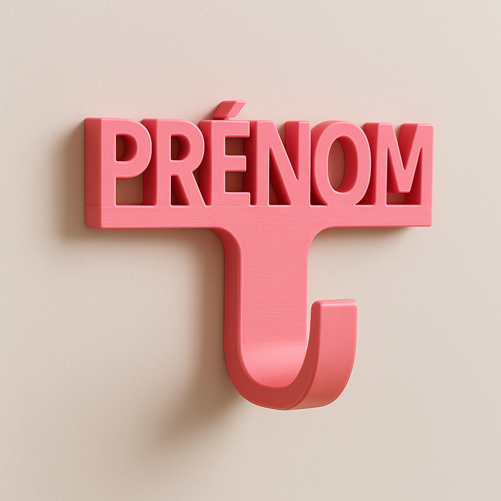 Porte-manteau personnalisé avec prénom – Design moderne et impression 3D