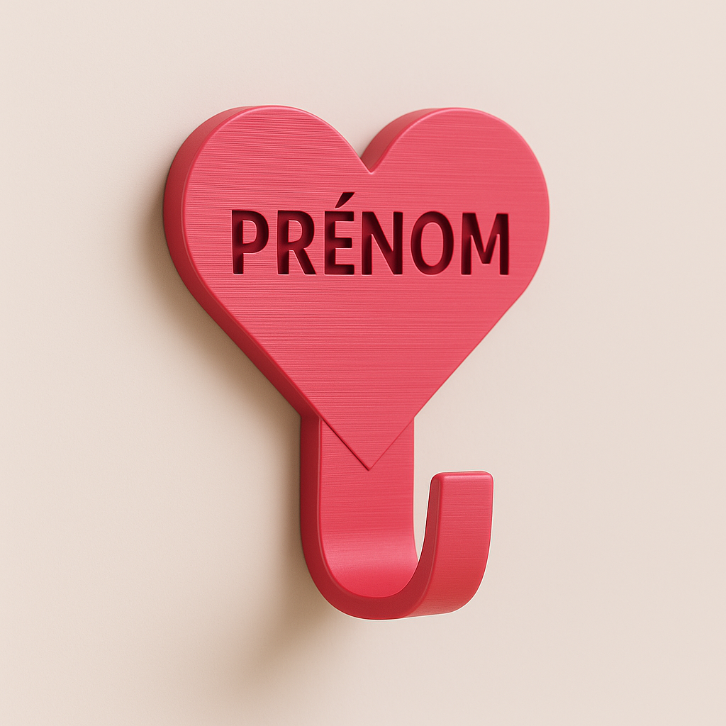 Porte-manteau cœur personnalisé – Décoration moderne en impression 3D