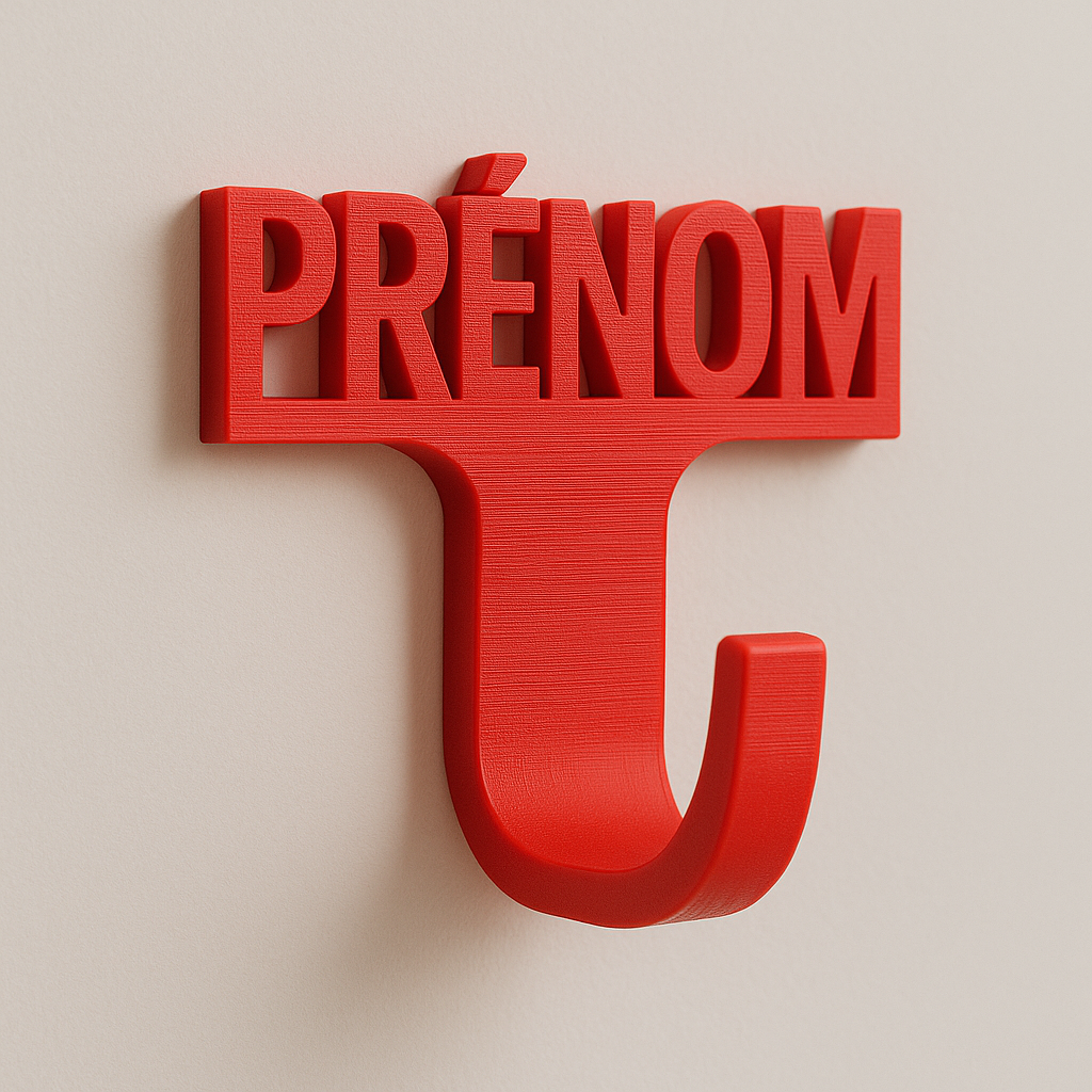 Porte-manteau personnalisé avec prénom – Design moderne et impression 3D