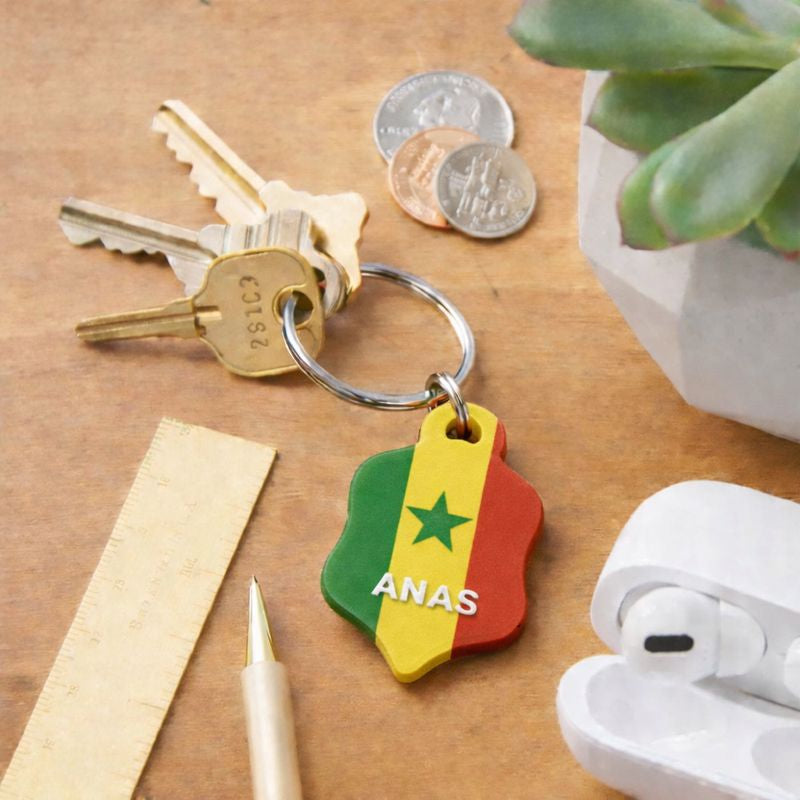 Porte-clé personnalisé – Pays au choix | Impression 3D avec prénom