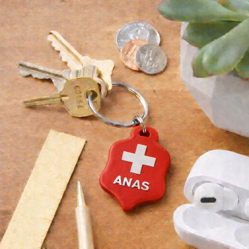 Porte-clé personnalisé – Pays au choix | Impression 3D avec prénom