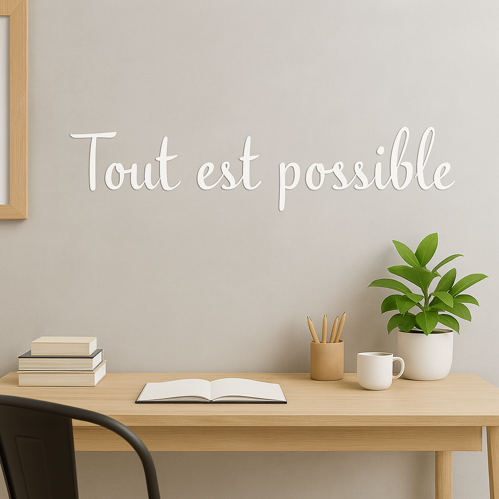 Décoration murale – Citation “Tout est possible” 3D