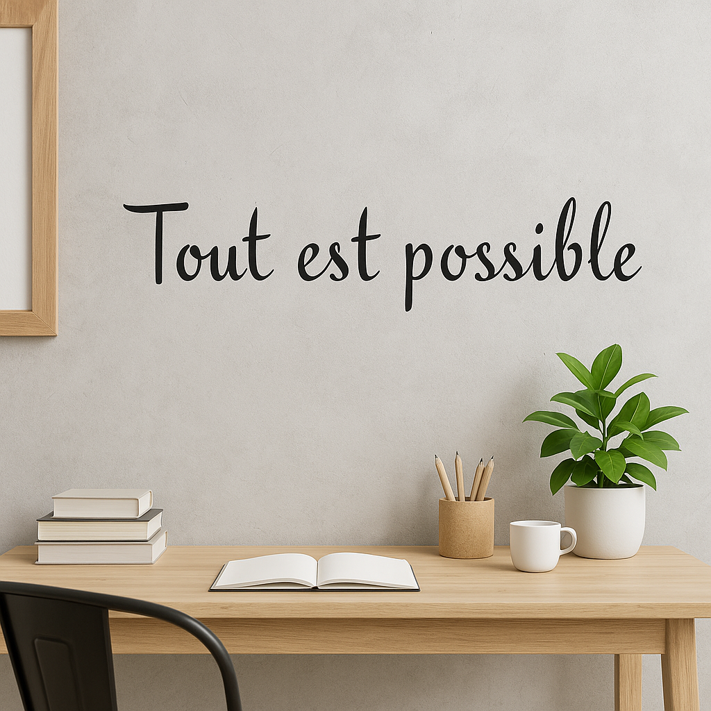 Décoration murale – Citation “Tout est possible” 3D