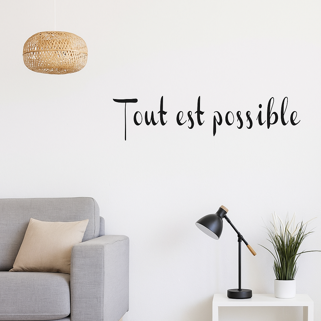 Décoration murale – Citation “Tout est possible” 3D