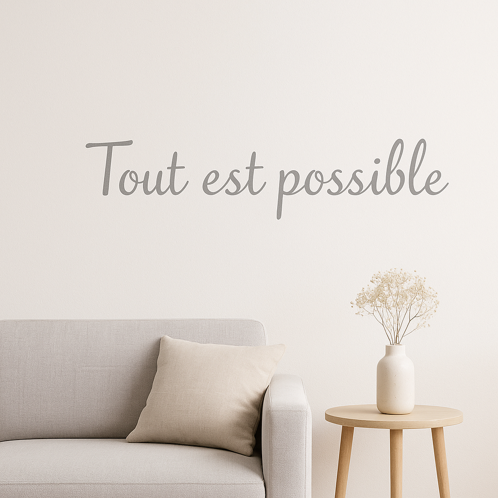 Décoration murale – Citation “Tout est possible” 3D