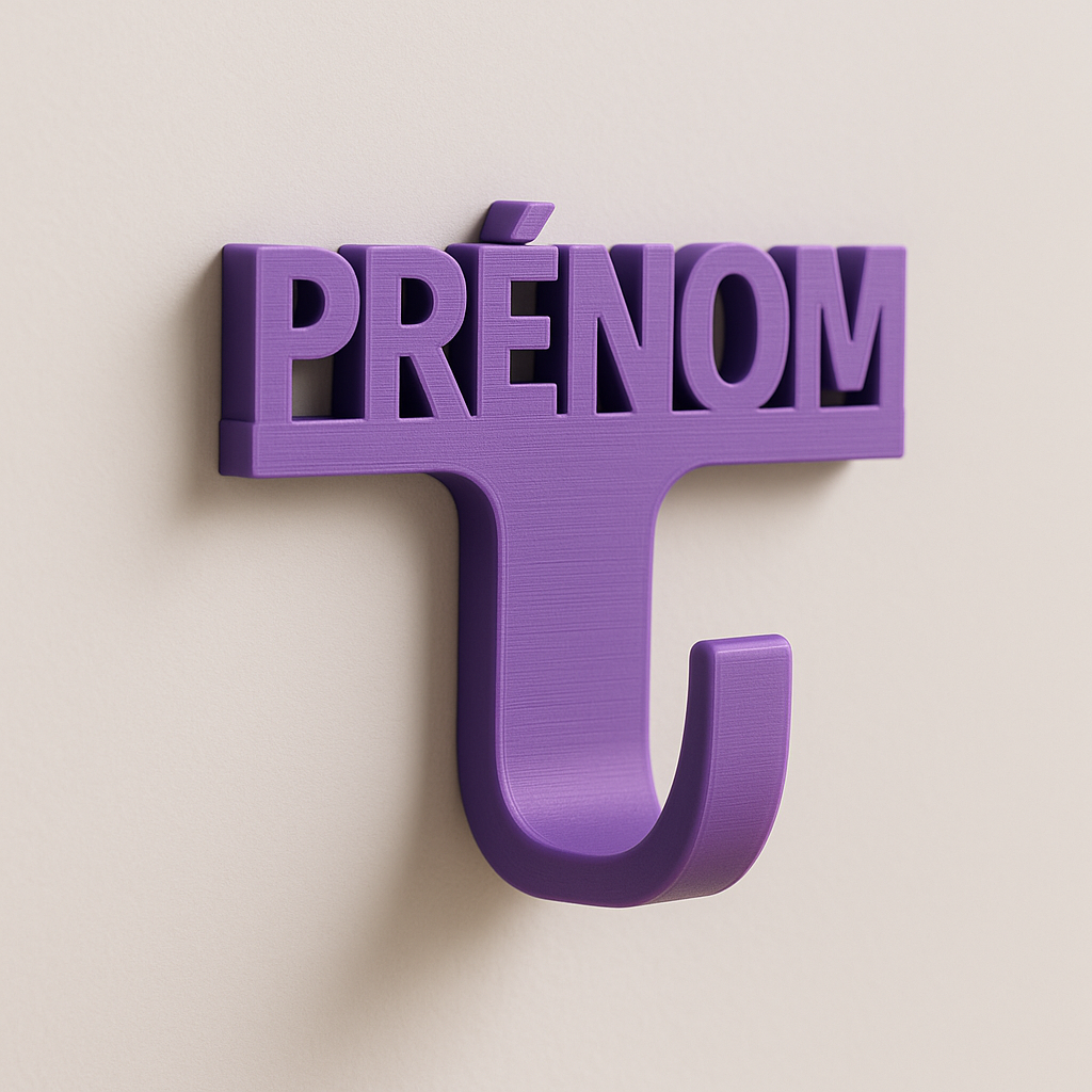 Porte-manteau personnalisé avec prénom – Design moderne et impression 3D