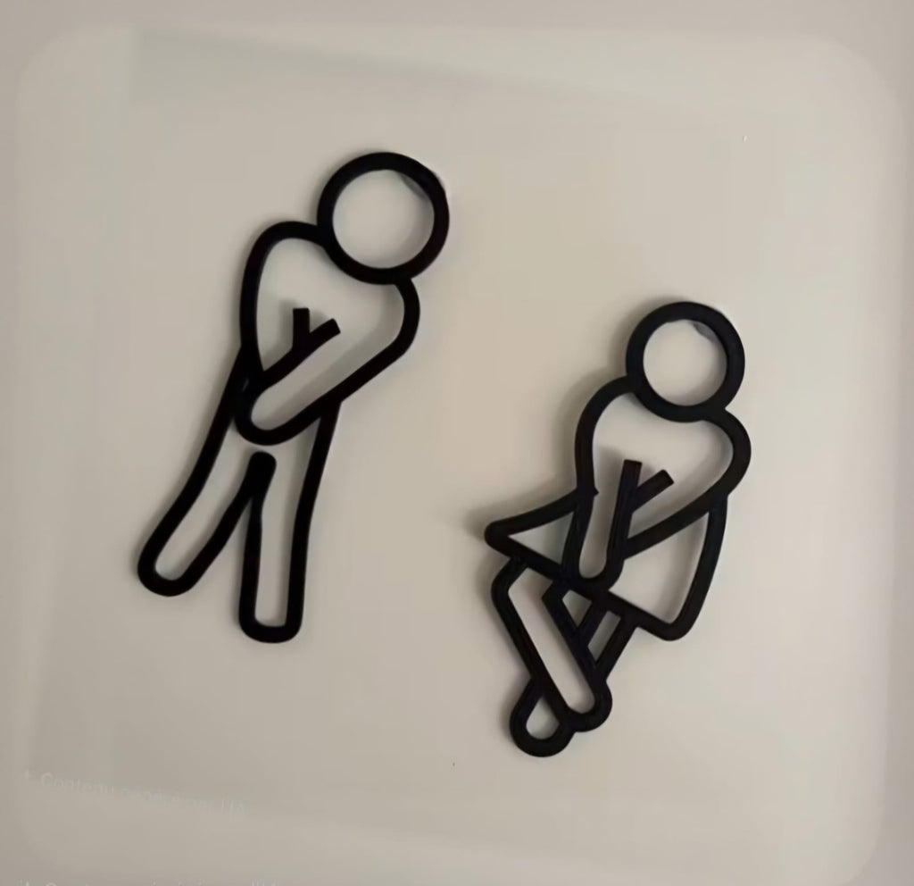 Pictogrammes WC Humour Homme Femme – Décoration Porte Moderne 3D