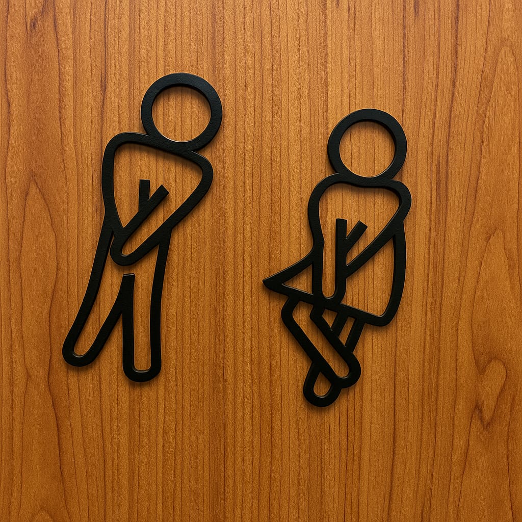 Pictogrammes WC Humour Homme Femme – Décoration Porte Moderne 3D